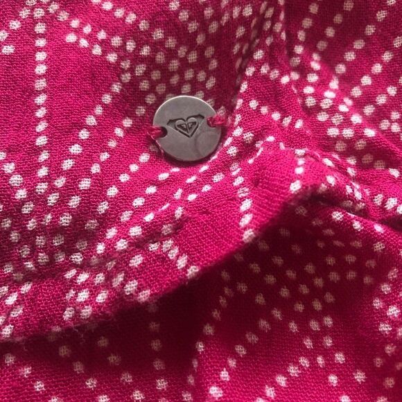 ROXY Dress - Pull-Over Shift Dress with Sleeve Accents -  Cranberry/White - Sz L - Picture 12 of 15